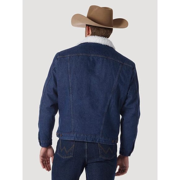 MEN'S PREOWNED VINTAGE 1970s WRANGLER WESTERN SHERPA LINED DENIM JACKET SIZE MED - Picture 2 of 14